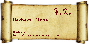 Herbert Kinga névjegykártya